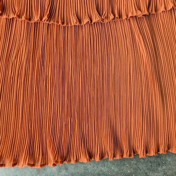 Baltic Born Zarra Spice Pleated Dress Maxi Orange medium NWT